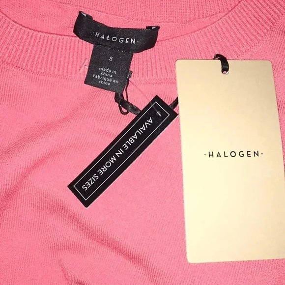 Halogen Pink Coral Rose Short Flutter Sleeve High Neck Pullover Sweater Small - Picture 6 of 7